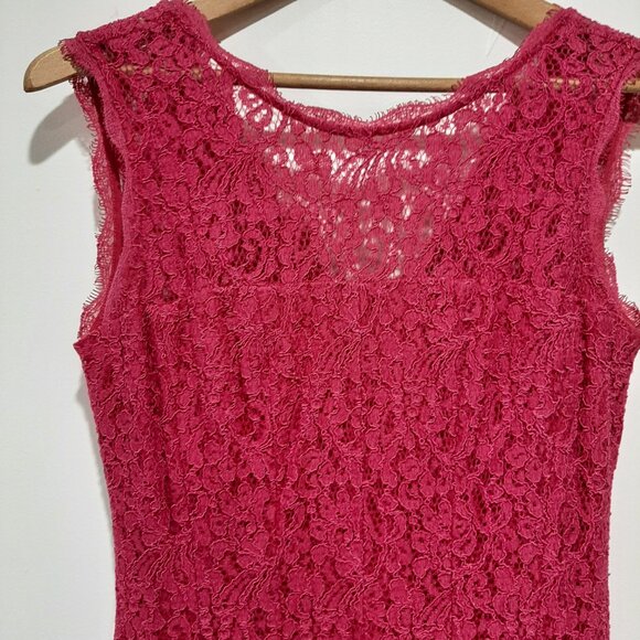 🔥 Adrianna Papell pink lace couture low back coquette pleated flare dress - Picture 3 of 16